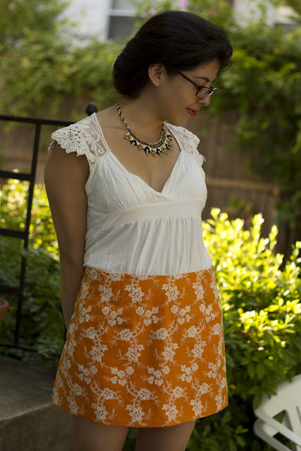 orange skirt