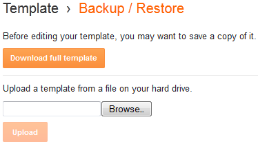 Backup or Restore Blog Template