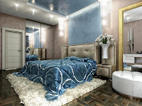 luxury blue bedroom