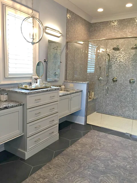 hexagon tile in bathroom