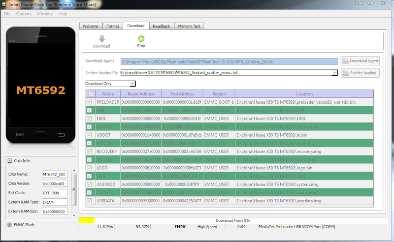 Hasee X50 TS MT6592 rom flashtool ok 