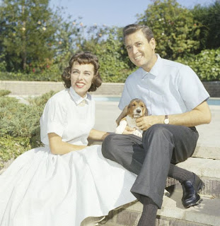 Picture of Dorothy Jo Gideon with her husband Bob Barker & dog