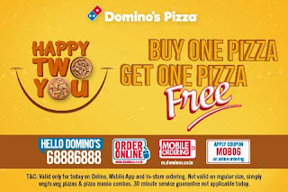 Dominos Pizza Buy 1 Pizza Get 1 Pizza Free