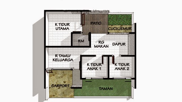  Sketsa  Rumah Sederhana Dengan 3 Kamar  Tidur 