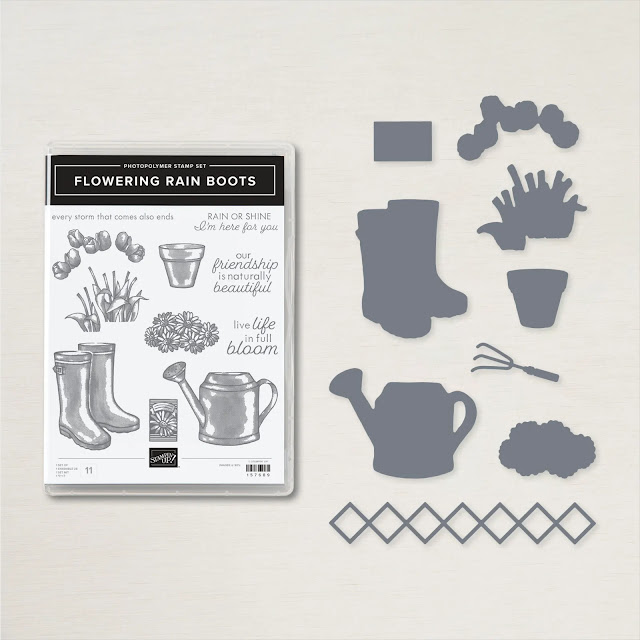 Craftyduckydoodah, Stampin' Up!, Flowering Rain Boots, Ink Stamp Share Blog Hop,