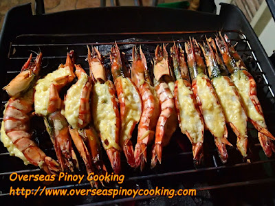 Pinoy Grilled Prawns with Garlic and Cheese - Cooking Procedure