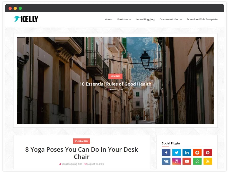 Kelly Blogger Template { New Blogger Templates 2020 }