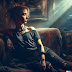 Disheveled Pamela sleeping on rugged sofa