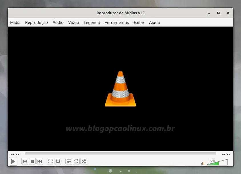 VLC Media Player executando no Fedora 38 Workstation
