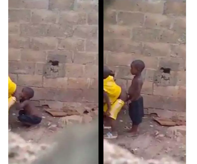 5-year-old kids captured having S3x in an uncompleted building (video)