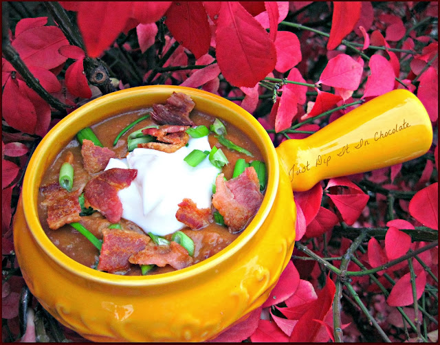 Bean and Chorizo Crock Pot Soup, Humble food elevated to a new category of fantastic flavors. Bring the heat back in with this tasty soup!