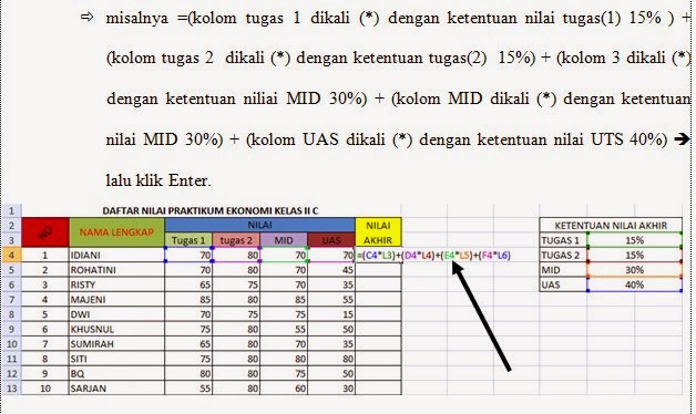 Makalah: Cara Membuat Daftar Nilai Praktikum Di Ms. Excel