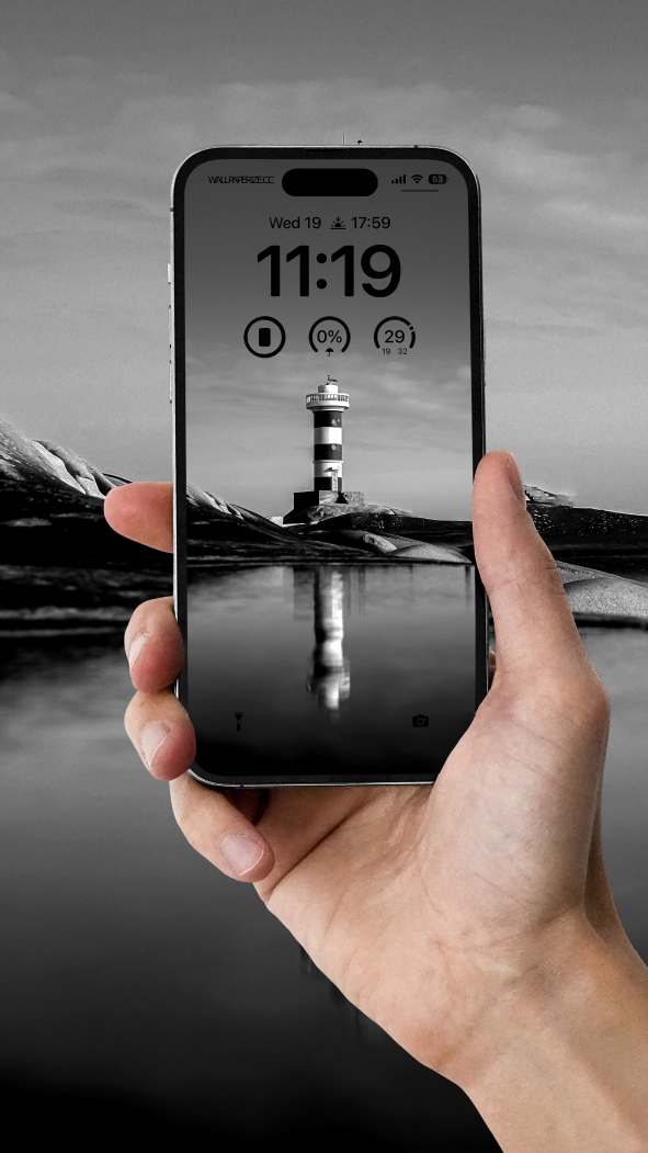 BW Lighthouse Wallpaper for Phone