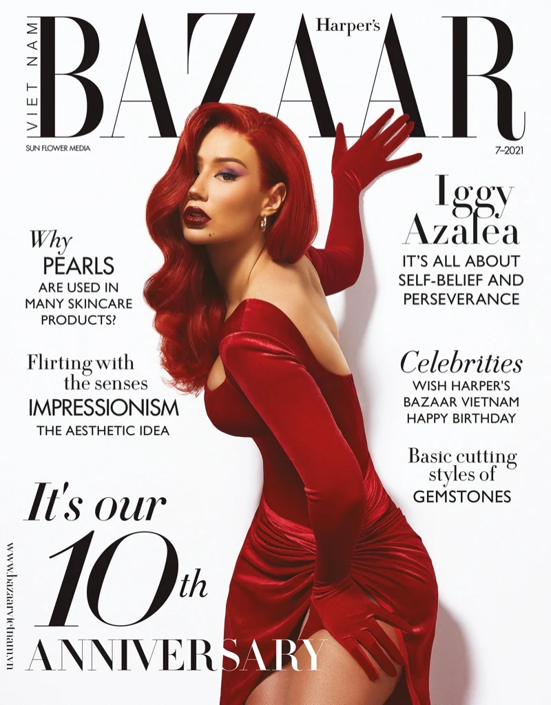 Iggy Azalea on Harper’s Bazaar Vietnam July 2021 Cover. Photo: Thom Kerr