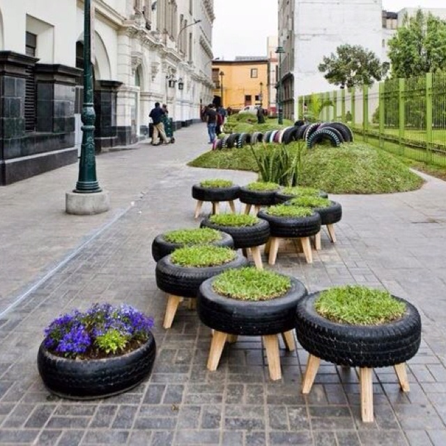 artistic garden tyres