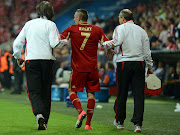 Ribery injured during extra time; got a penalty kick (franck ribery bayern munich champions league )