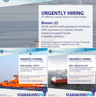 Available supply vessel jobs in Dubai joining October-November-December 2018
