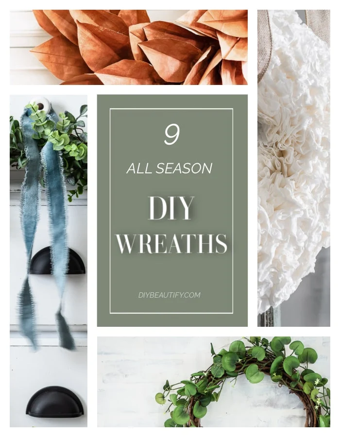 collage of DIY wreaths