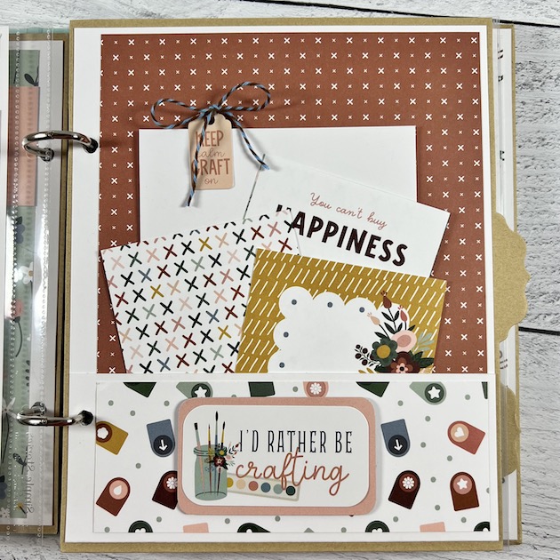 Being Creative Scrapbook Album Page with pocket and journal cards