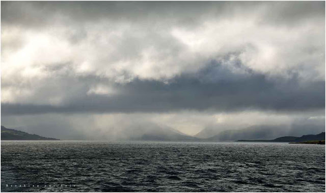 Misty sea from Calmac ferry