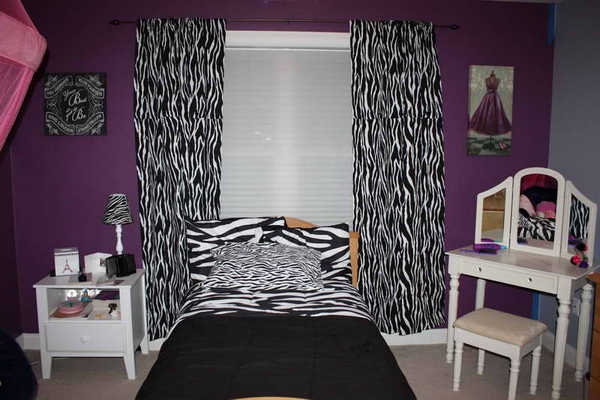 zebra print room decorating ideas with white furniture