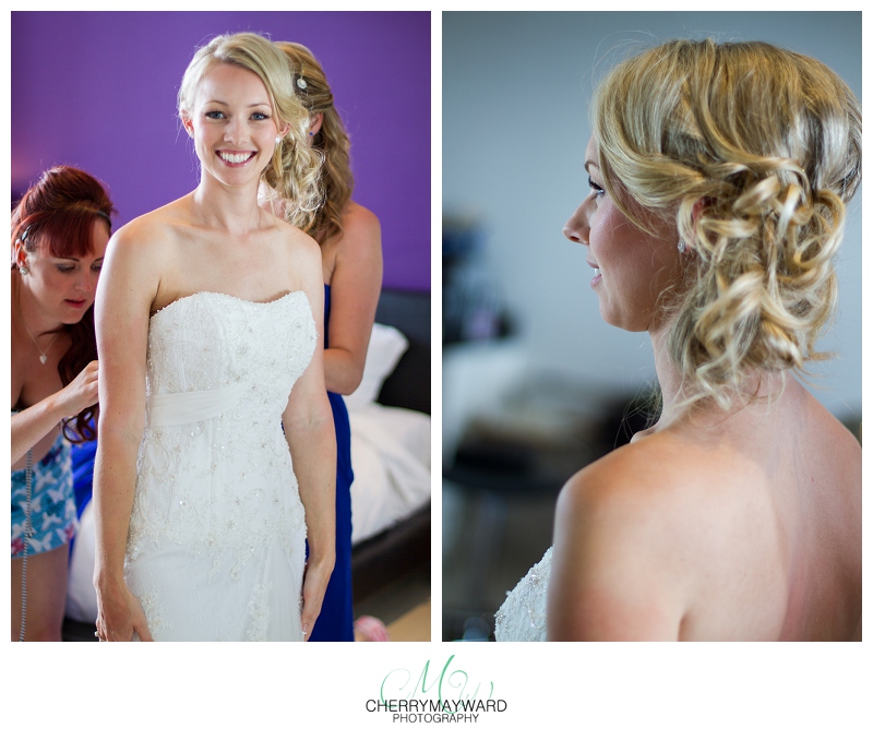 Bride getting ready, beautiful, hair and makeup by Dany Lopez, Koh Samui Wedding