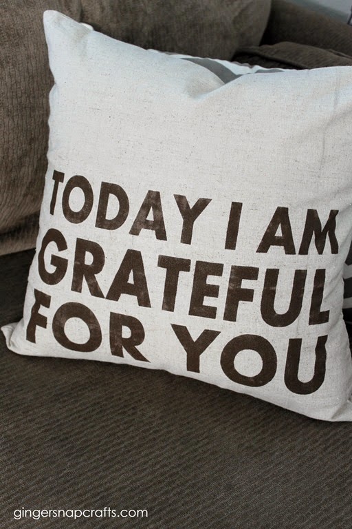 stenciled pillow