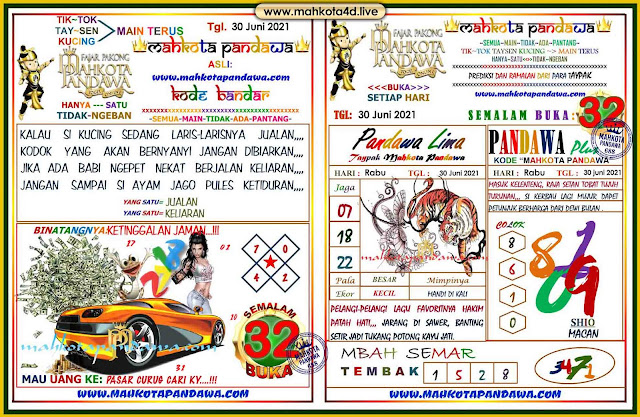 Syair Prediksi Pakong Mahkota Pandawa Rabu, 30 - Juni - 2021