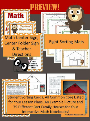 Fern Smith's Multiplication and Division Fact Families Center Game and Interactive Notebook Activity!