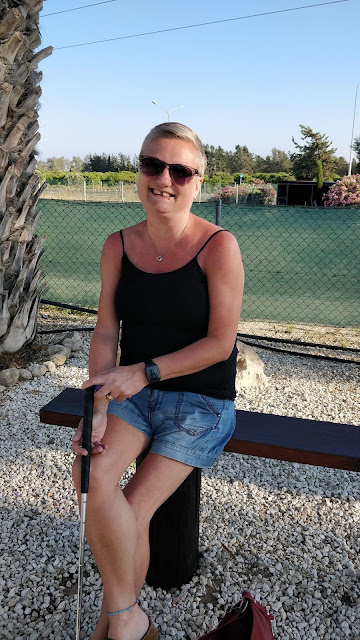 madmumof7 playing crazy golf in Cyprus