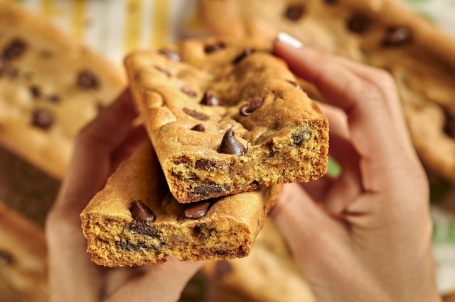 Cross-section of Subway Footlong Chocolate Chip Cookie.