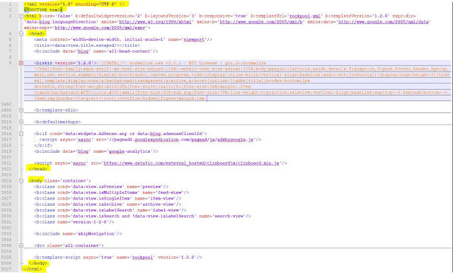 General Structure Of Blogger Template