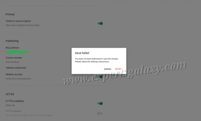 Blogspot Saved Settings Failed Error