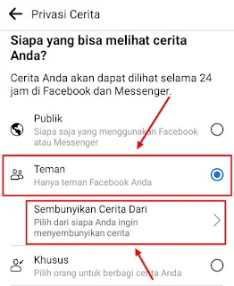 4. Cara Menyembunyikan Cerita Facebook Dari Teman Tertentu