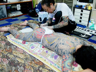Irezumi is the traditional Japanese method of tattooing by hand