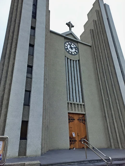 Front of Akureyri Church in Iceland