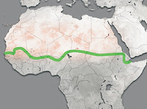 A map of Africa with a green line marking the Great Green Wall. The Great Green Wall is an ambitious project to create a belt of trees and plants that stretches across the width of Africa. This project aims to stop desertification, improve food security and create jobs.