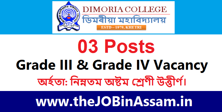 Dimoria College Recruitment 2022: 3 Grade-III & Grade-IV Vacancy