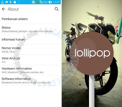 cara mudah Update Firmware Versi Lollipop 5.0 Untuk Semua Asus Zenfone(4,5,6,2) Tanpa PC komputer