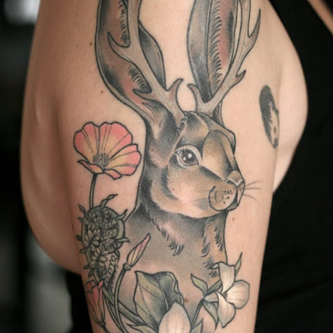 Whimsical Tattoos Of The Mythical Jackalope