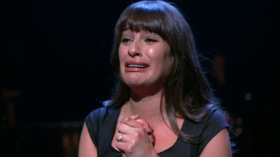 Rachel sobbing and pleading for a second chance to sing her song