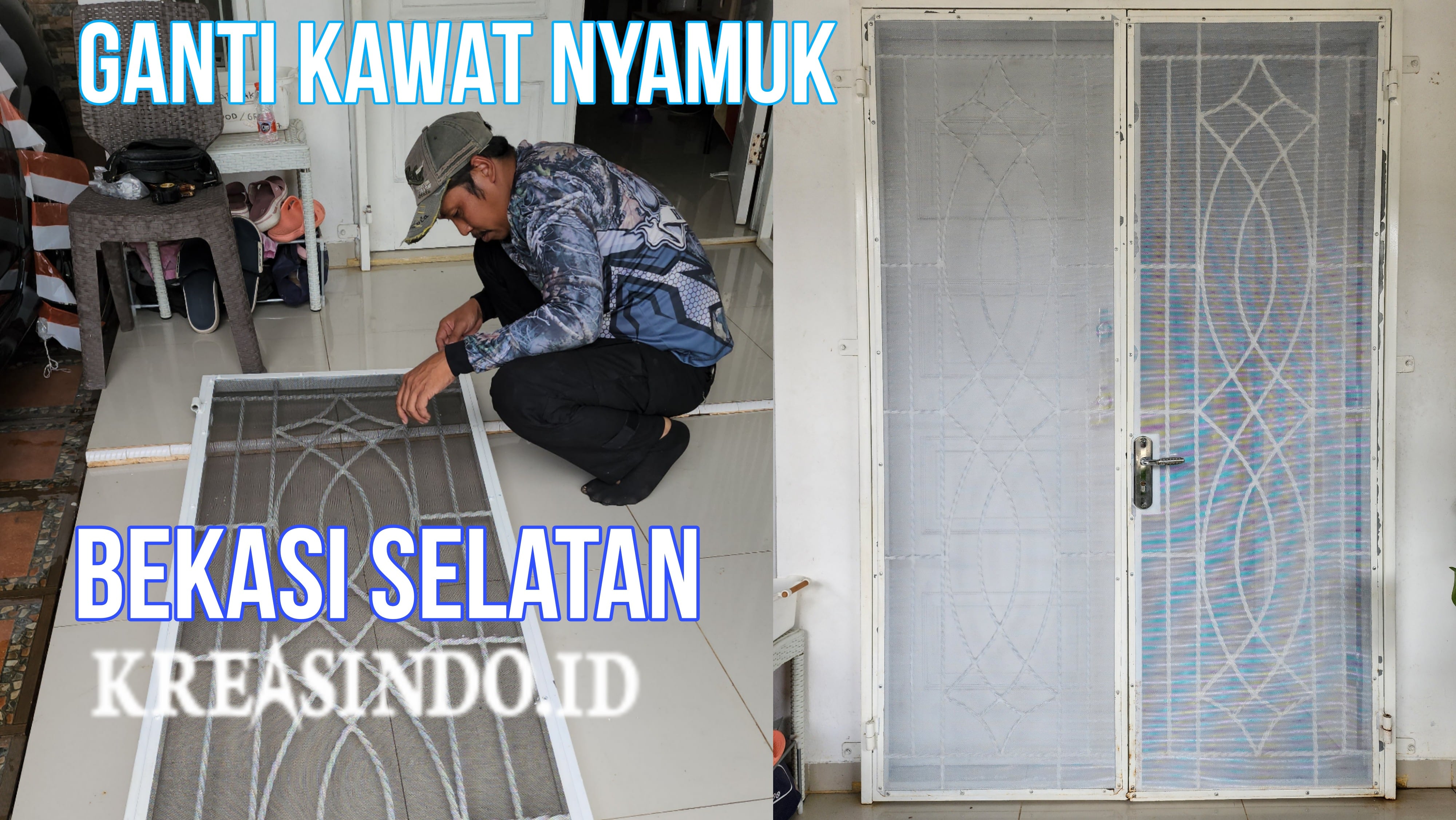 Penggantian Kawat Nyamuk Besi pesanan Bpk Rahmat di Jati Setia Bekasi Selatan