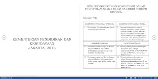 Kompetensi Dasar Dan Kompetensi Inti K13 Revisi 2016 SMP/MTs