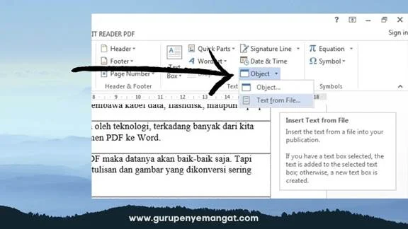 Fitur Text From File di Microsoft Word