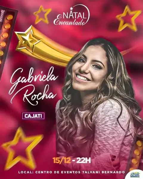Cantora Gospel Gabriela Rocha estará no Natal Encantado de Cajati