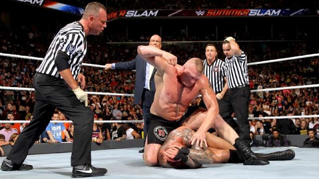 FULL Length Bloody Match WWE SummerSlam 2016 Brock Lesnar vs Randy Orton Blood & F5 To Shane