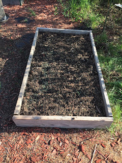 Suburban home flower bed just planted