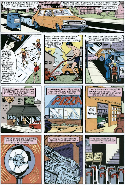 Larry Hama's deceptively nice suburb of Springfield beats David Lynch's equally deceptive Blue Velvet town of Lumberton to the punch by three years in G.I. Joe #10 by Hama, Mike Vosburg and Chic Stone.