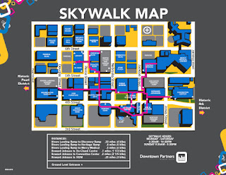 map of Sioux City Skywalk system from Sioux City Downtown Partners