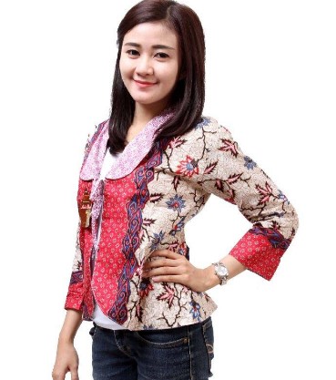 13 Model Baju Batik Casual Wanita Muda Lengan Panjang 